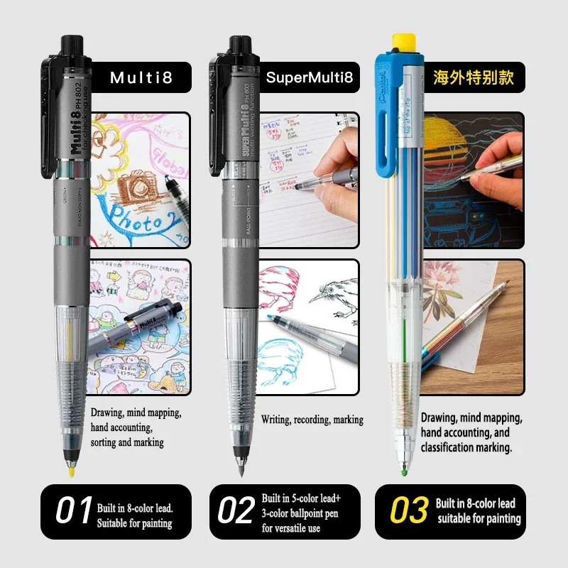 Japan Pentel Multi+8 Mechanica - Pentel Pen Energel recension och pris